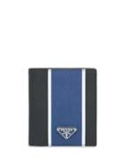 Prada Colour Block Bi-fold Wallet - Blue