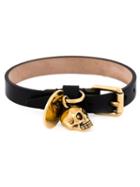Alexander Mcqueen Skull Charm Bracelet, Men's, Black