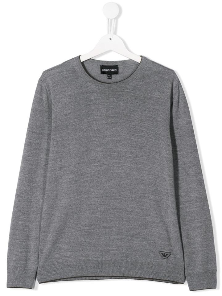 Emporio Armani Kids Teen Classic Jumper - Grey