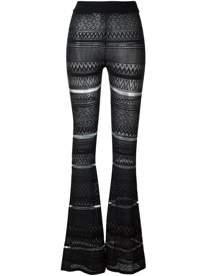 Mcq Alexander Mcqueen Geometric Knitted Trousers, Women's, Size: Small, Black, Viscose/polyamide