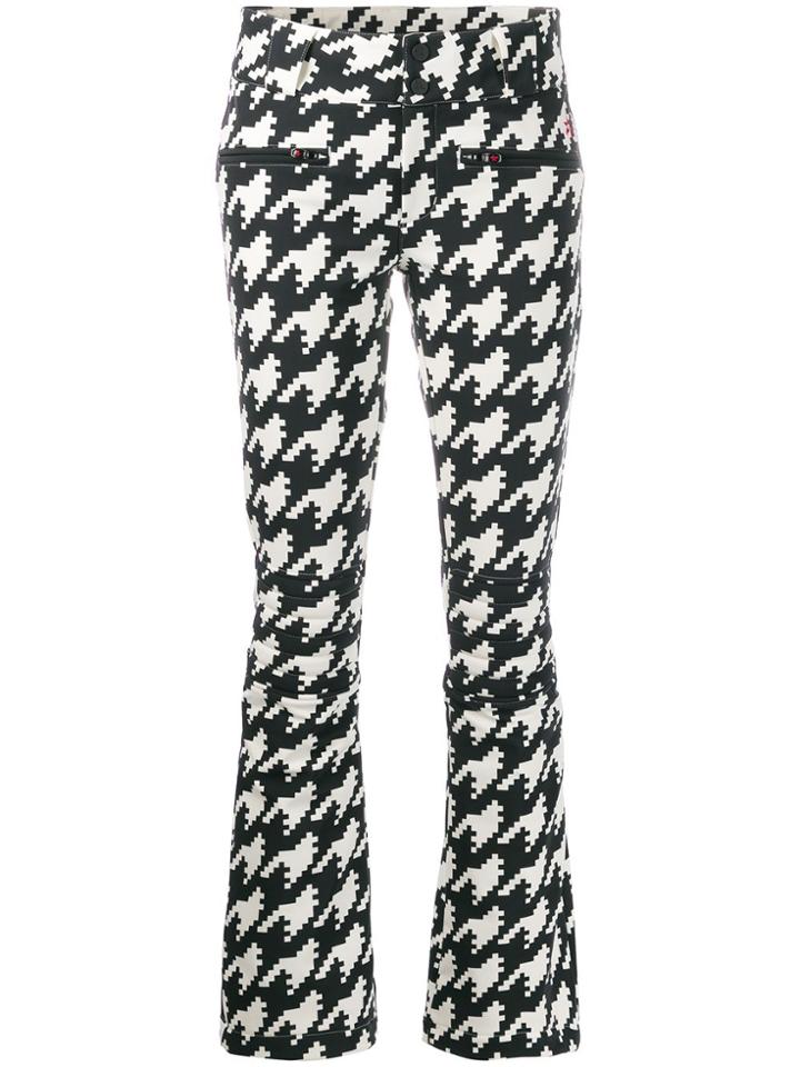 Perfect Moment Aurora Houndstooth Flared Trousers - Black