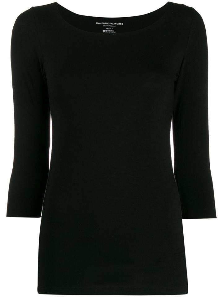 Majestic Filatures Soft Knit Top - Black