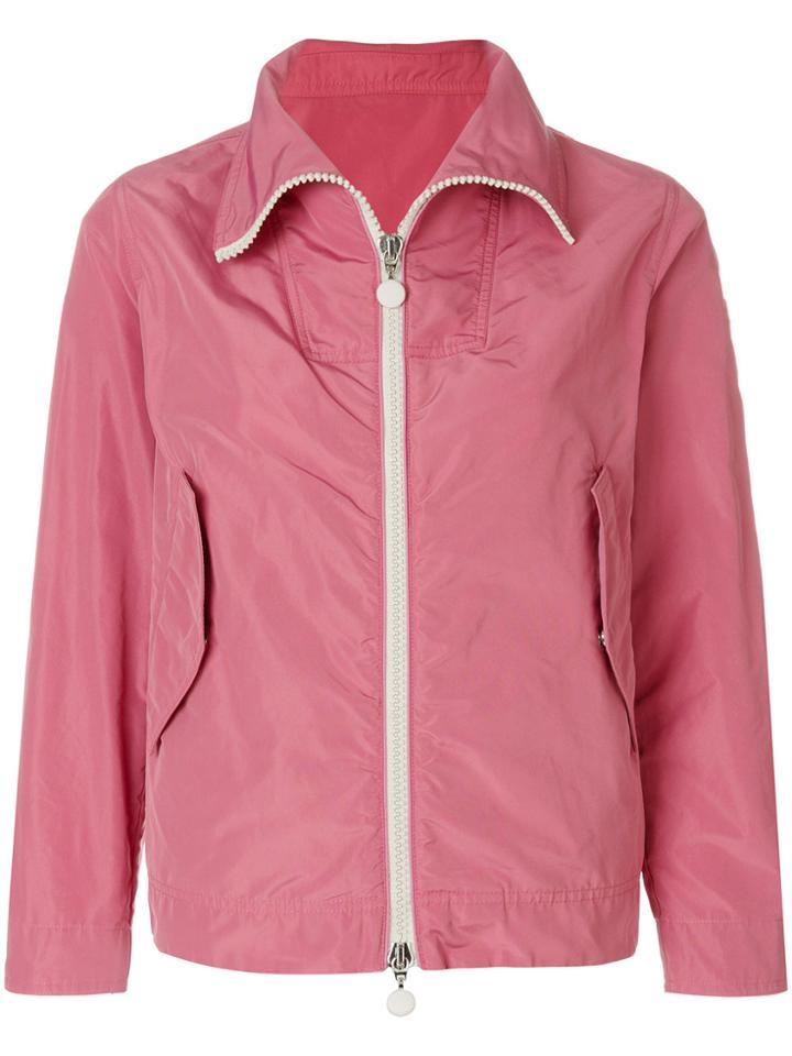 Moncler Contrast Zipper Collared Jacket - Pink & Purple