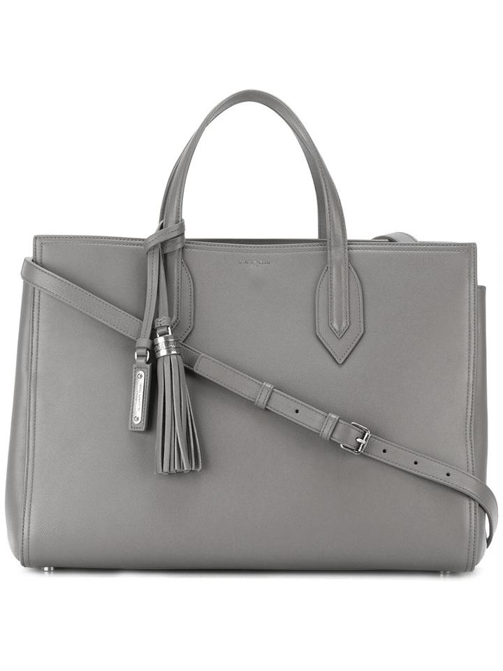 Saint Laurent Small Amber Tote Bag, Women's, Grey, Calf Leather