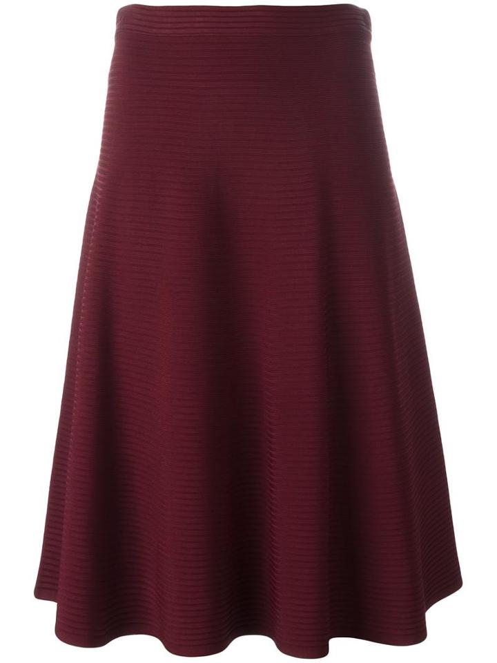 T By Alexander Wang Ribbed A-line Skirt, Women's, Size: Medium, Red, Rayon/nylon/spandex/elastane