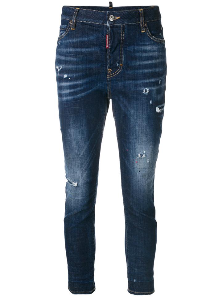 Dsquared2 Cool Girl Bleached Effect Jeans - Blue