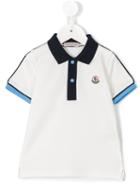 Moncler Kids - Contrast Collar Polo Shirt - Kids - Cotton/spandex/elastane - 3-6 Mth, White