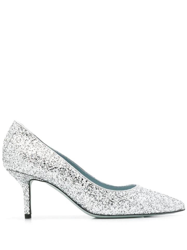 Chiara Ferragni Glitter Detail Pumps - Silver