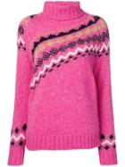 Derek Lam 10 Crosby Diagonal Fair Isle Sweater - Pink