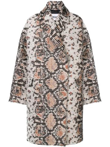 Msgm Double Breast Botton Collar Coat - Grey