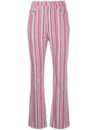 Hysteric Glamour Stripe Cropped Flared Trousers - Pink & Purple
