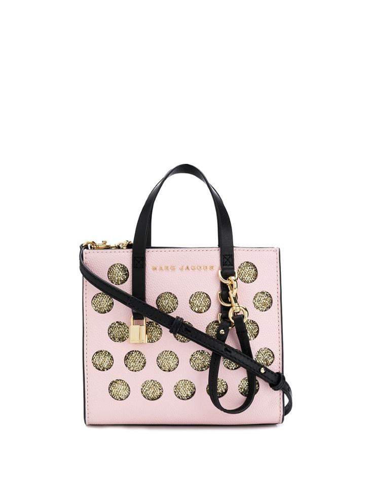 Marc Jacobs Lurex Polka Dot Mini Grind Tote - Pink