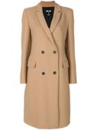 Msgm Double-breasted Coat - Brown