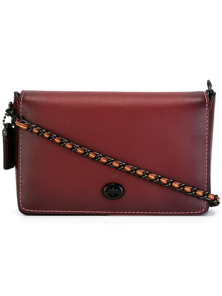 Coach Chain Strap Crossbody Bag - Red