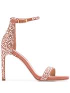 Stuart Weitzman Crystal Embellished Sandals - Pink