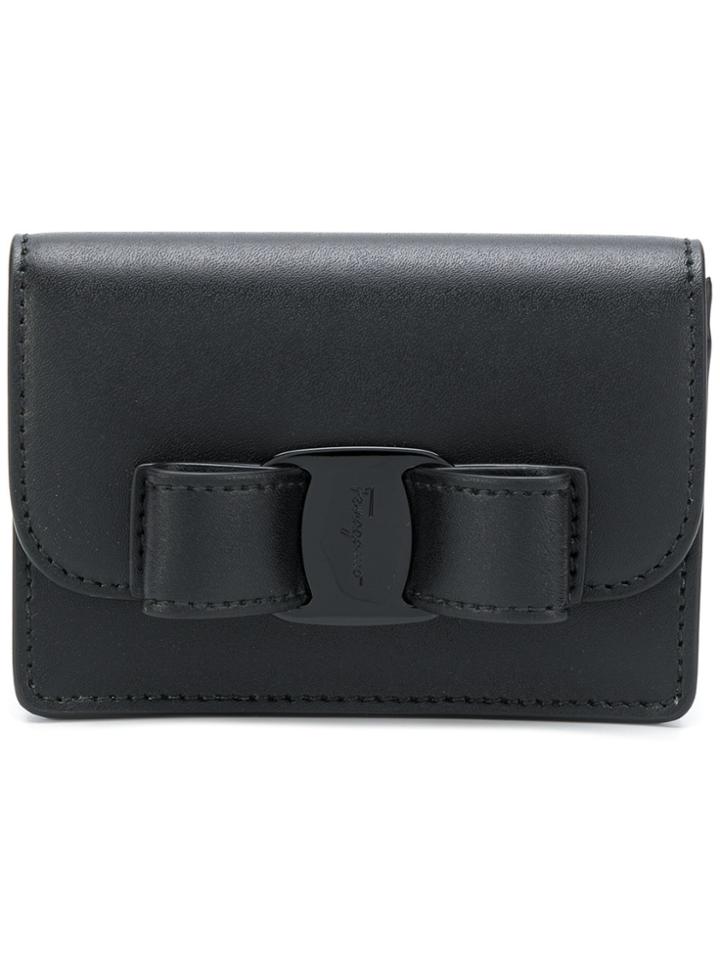 Salvatore Ferragamo Vara Rainbow Card Case - Black
