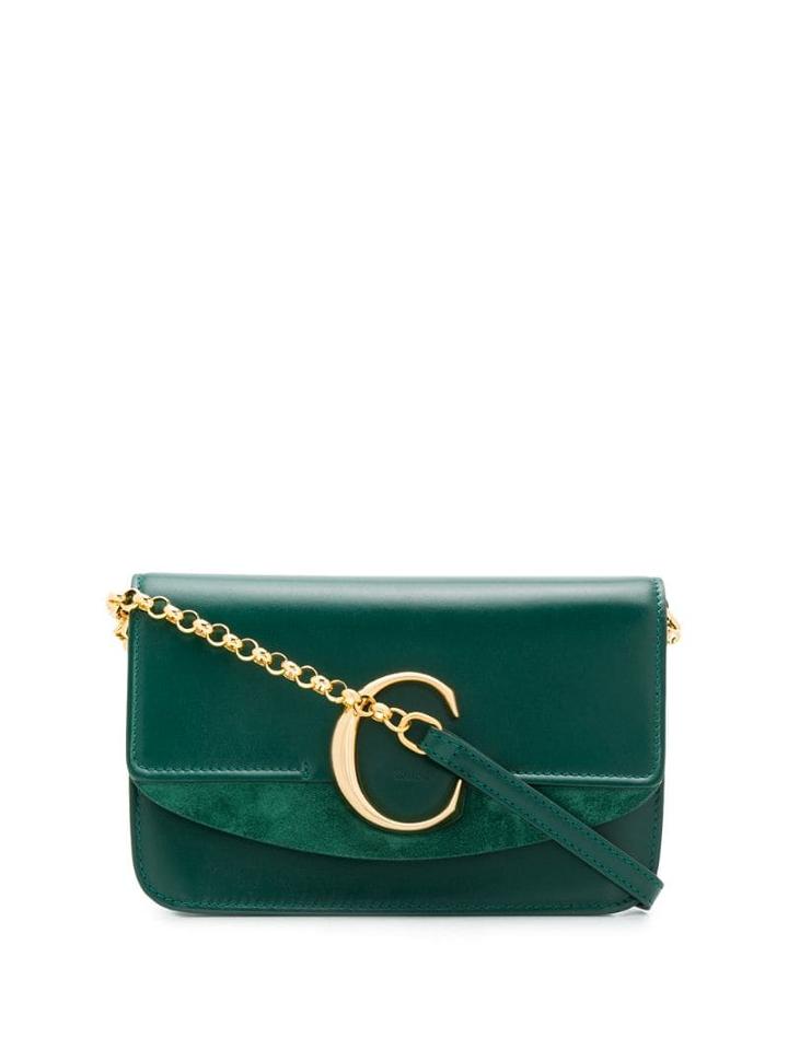 Chloé C Plaque Crossbody Bag - Green