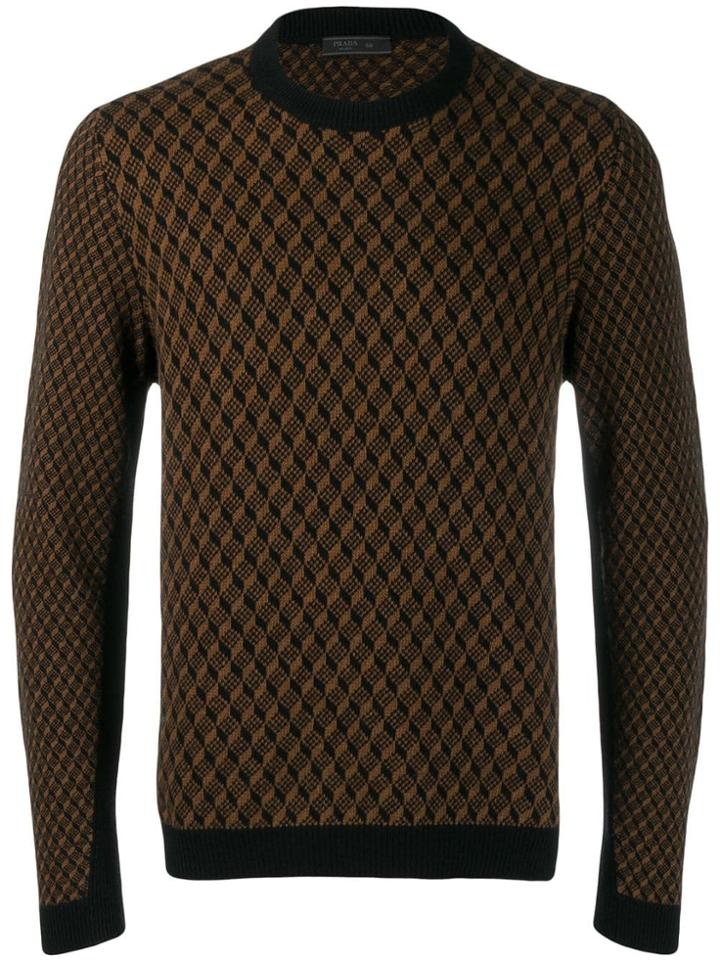 Prada Geometric Knit Jumper - Neutrals
