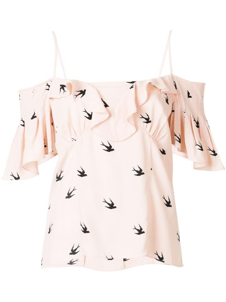 Mcq Alexander Mcqueen Swallow Off The Shoulder Top - Neutrals