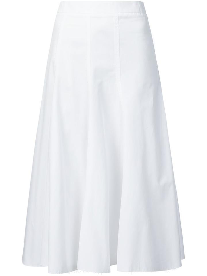 Tome Drill Godet Skirt, Women's, Size: 4, White, Cotton