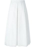 No21 Box Pleat Embroidered Skirt, Women's, Size: 42, White, Silk/cotton