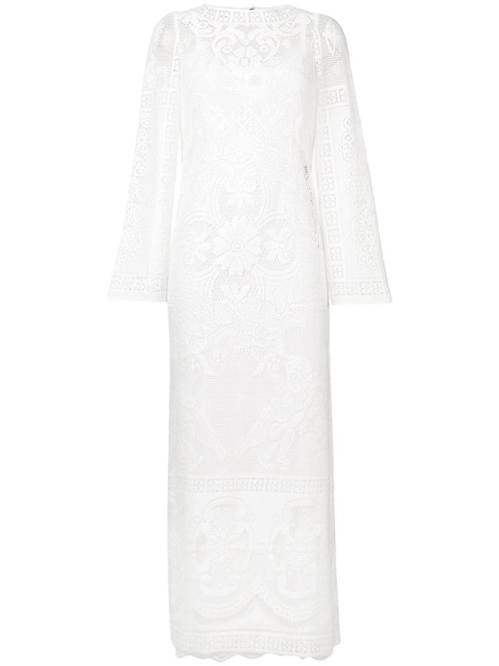 Dolce & Gabbana Floral Crochet Dress - White