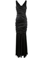 Dolce & Gabbana - Draped Satin Gown - Women - Silk/spandex/elastane - 42, Black, Silk/spandex/elastane