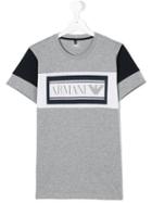Armani Junior - Logo Print T-shirt - Kids - Cotton - 16 Yrs, Grey