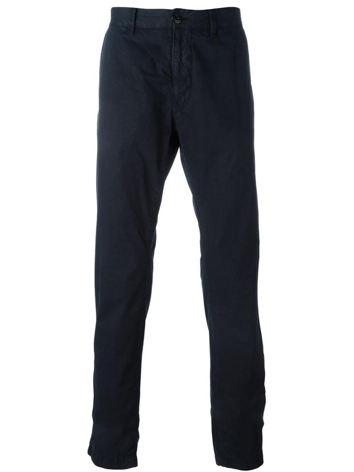 Stone Island Straight Leg Trousers, Men's, Size: 32, Blue, Cotton