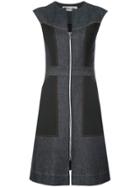 Diane Von Furstenberg Sleeveless Tailored Zip Front Dress - Blue