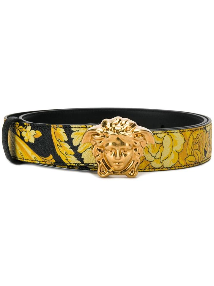 Versace Hibiscus Print Palazzo Belt - Yellow