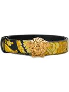 Versace Hibiscus Print Palazzo Belt - Yellow