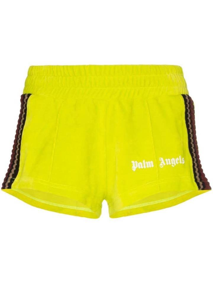 Palm Angels Chenille Track Shorts - Green