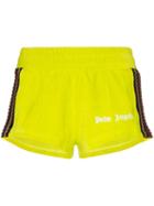 Palm Angels Chenille Track Shorts - Green