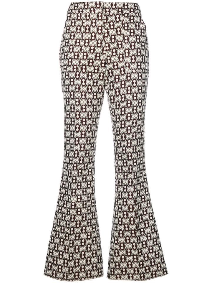 Giamba Embroidered Flared Trousers - Multicolour