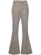 Giamba Embroidered Flared Trousers - Multicolour
