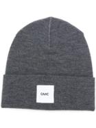 Oamc - Logo Patch Beanie - Men - Wool - One Size, Grey, Wool