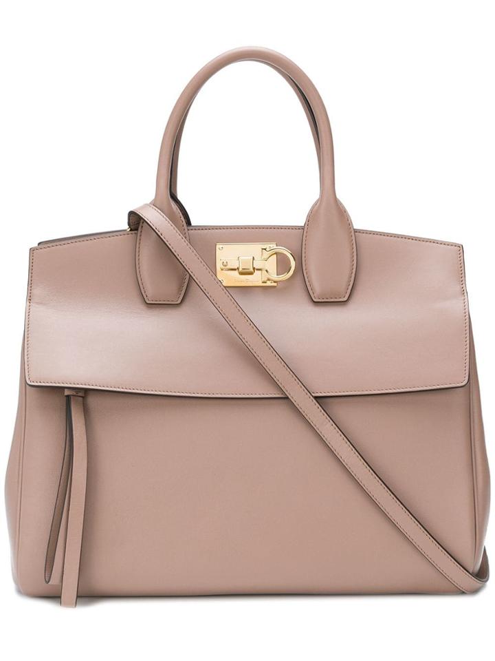Salvatore Ferragamo Studio Shoulder Bag - Nude & Neutrals