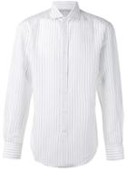 Striped Shirt - Men - Cotton/linen/flax - M, White, Cotton/linen/flax, Brunello Cucinelli