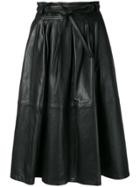Ps Paul Smith Midi Leather Skirt - Black