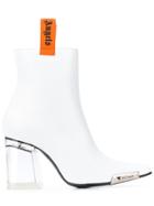 Palm Angels Block Heel Ankle Boots - White