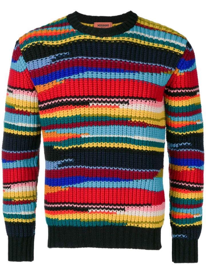 Missoni Striped Knit Jumper - Red
