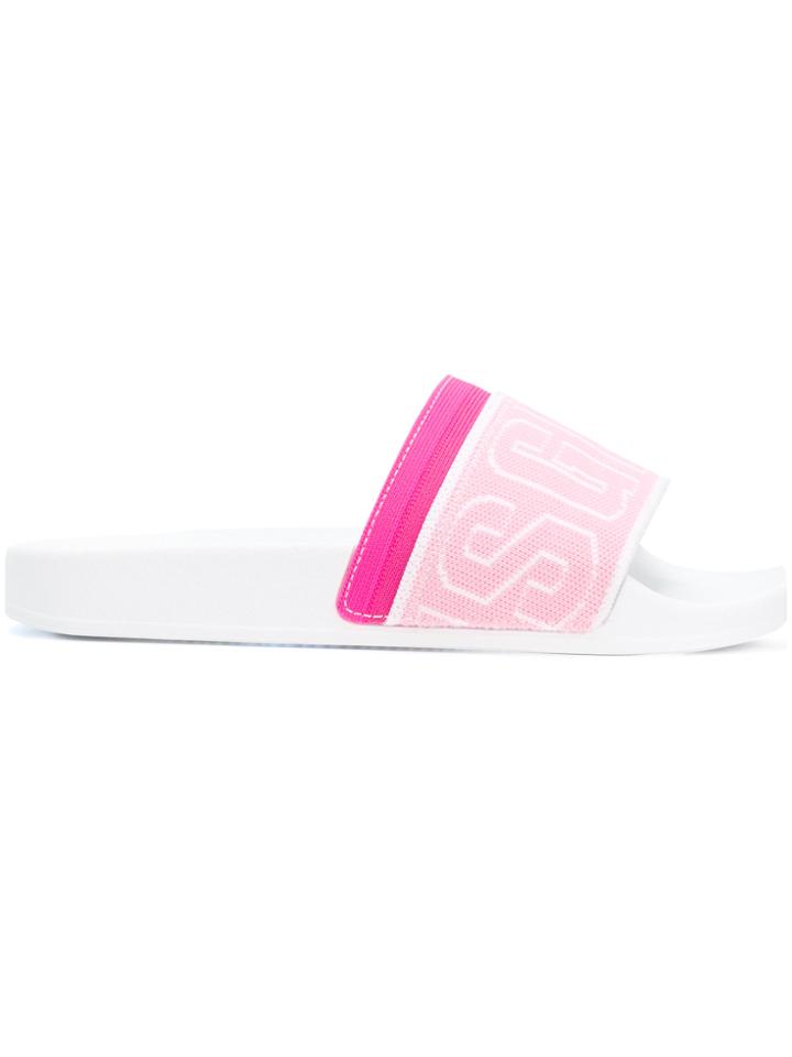 Msgm Rubber Logo Slides - Pink & Purple