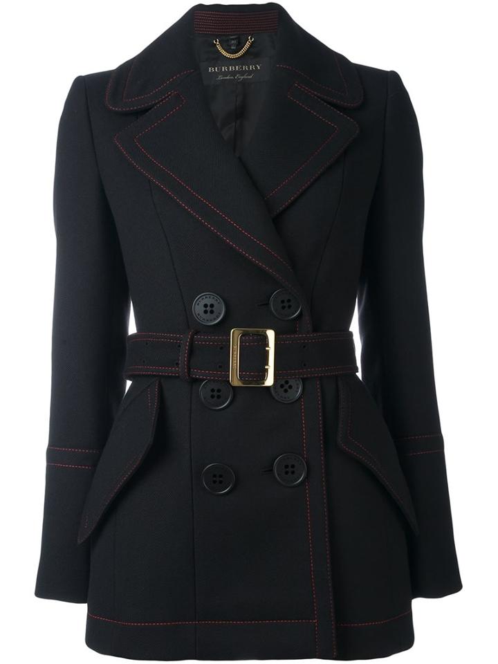 Burberry Double Breasted Belted Jacket