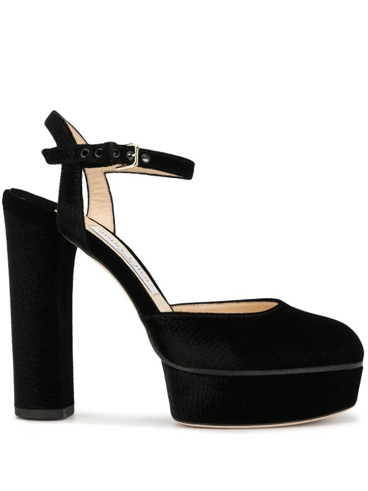 Jimmy Choo Maple 125 Velvet Pumps - Black