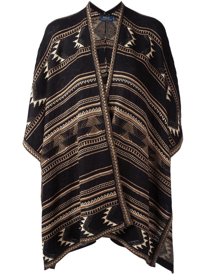 Polo Ralph Lauren Embroidery Cardigan, Women's, Size: Small, Black, Silk/linen/flax