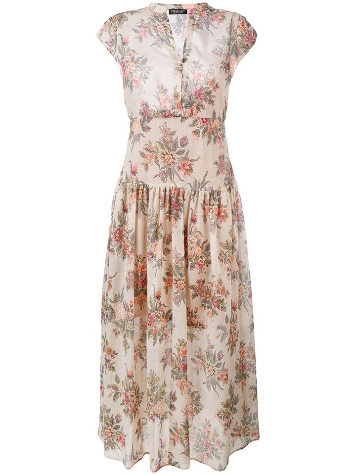 Twin-set - Pleated Dress - Women - Cotton - 44, Women's, Nude/neutrals, Cotton