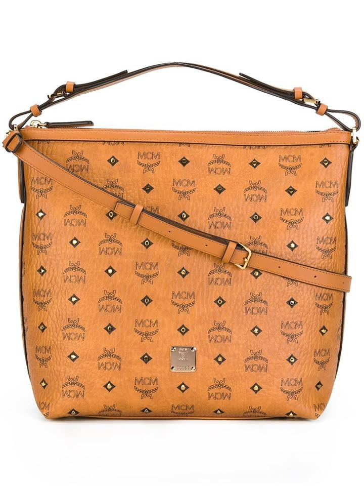 Mcm Logo Print Tote Bag, Women's, Brown