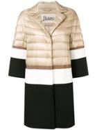 Herno Contrast Panel Padded Coat - Neutrals
