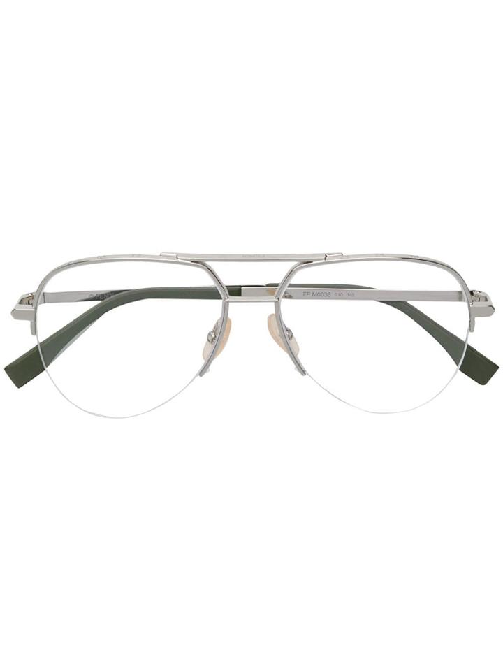 Fendi Eyewear Aviator Glasses - Silver